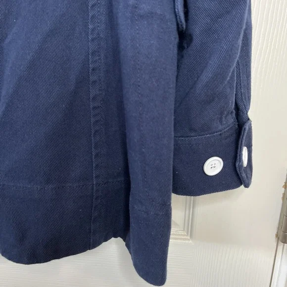 J.Crew Heavyweight Cotton Twill Pea Coat Navy Jacket‎ Size 10 - Picture 4 of 14